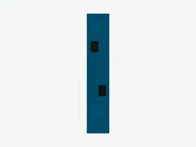 Locker - Metal - Locka - Classic - 2 Person Z Low-poly 3D model