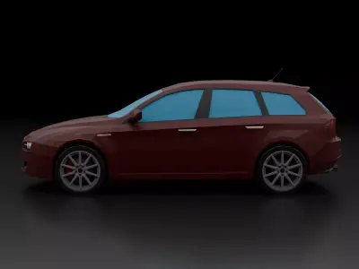 ALFA ROMEO 159 Sportwagon 2006-2011 Low-poly 3D model