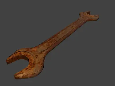 Wrench key Low-poly 3D model
