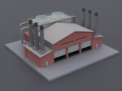 Isometric Factory 1 Low-poly 3D model