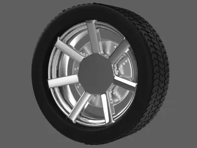 Simple Chrome Wheel 2 3D model