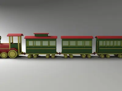 Toy Train Low-poly 3D model shop