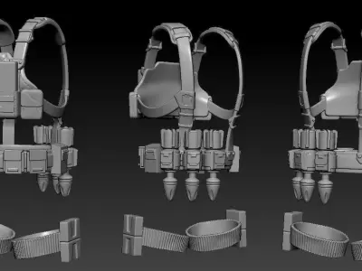 DC-15 Missile Launcher Hardness Set Figure attachment STL files 3D print model