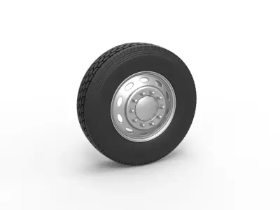 10 Oval Hole Front wheel of semi truck Scale 1 to 25 3D print model