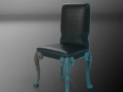 Chelini art  tinto noce scuro chair render ready vray  3D model