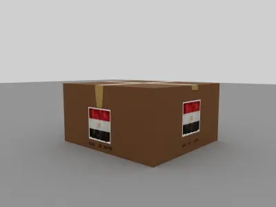 Egyptian carton box Low-poly 3D model