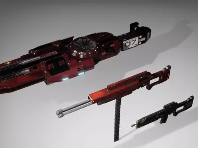Sci-fi Weapons Low-poly 3D model