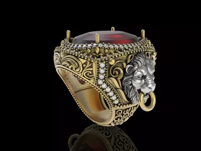 Ruby Line Ring 3D print model