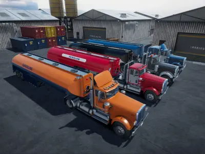 Vintage tanker semitruck unity asset Low-poly 3D model