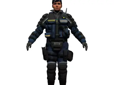 Agent from the game CSGO Commandant Rushar 3D model