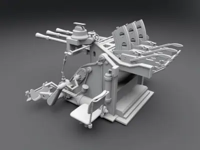 Type 96 Anti Air Artillery Scale Model 3D print model