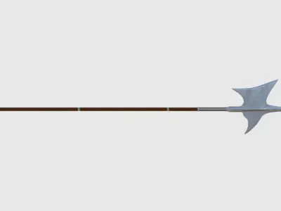 Halberd - Game Ready sword with wooden handle Low-poly 3D model