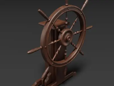 Old Ship Wheel 3D model