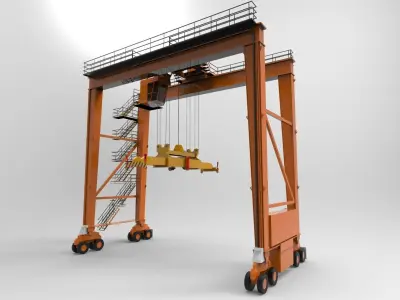 Straddle Crane Low-poly 3D model