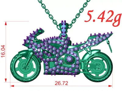 motorcycle jewelry 3D print model