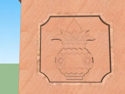 indian jodhpuri stone piller column 3D model purchase
