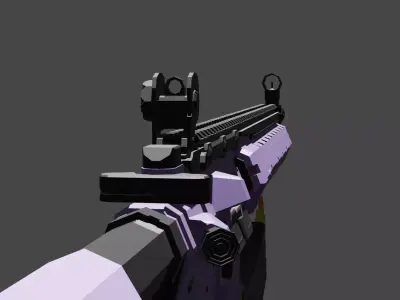 MK12 SPR High Quality Game-Ready Rifle 3D Model Low Poly Low-poly 3D model