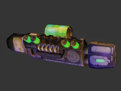 Bio-Beam Rifle Sci-Fi Weapon RTS Low-Poly Model Low-poly 3D model