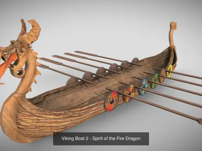 Viking Warrior Spirit Boats Collection 3D Model Pack