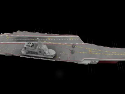 Chinese Aircraft Carrier CV-17 Shandong Low-poly 3D model