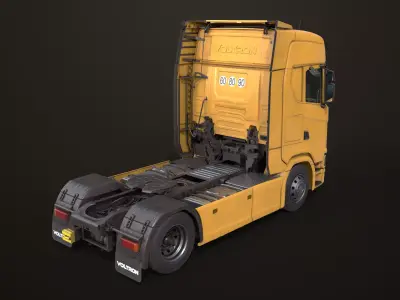 Heavy Truck Chassis 06 Generic Yellow All PBR Unity UE Textures Low-poly 3D model
