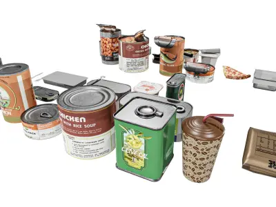 Survival Food Package Low-poly 3D model