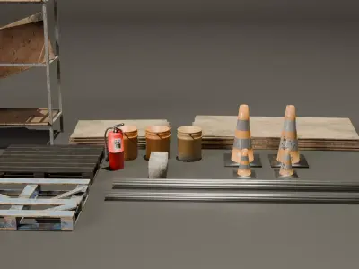 Low Poly Industrial Pack Low-poly 3D model