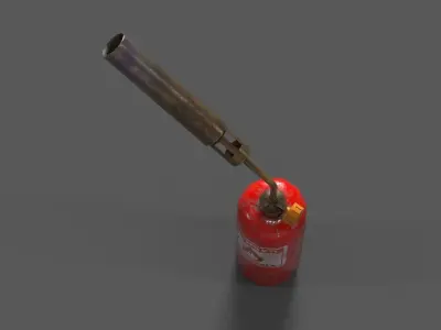low poly flame thrower Low-poly 3D model
