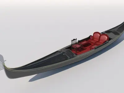 Venetian gondola 3D model 3D model