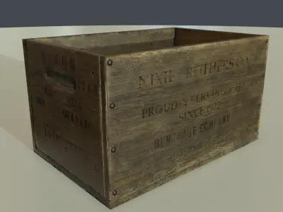 PBR Wooden crate Low-poly 3D model buy