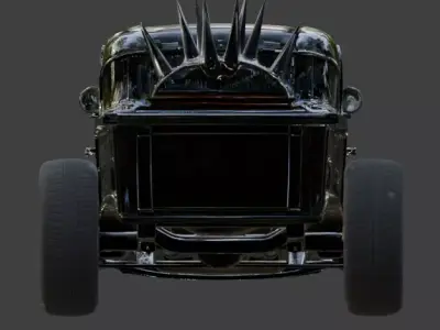 Gothic Spike-Back Coffin  Rod 3D Model Low-poly 3D model