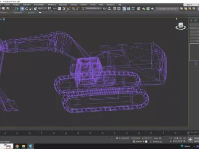 Excavator Construction 395 Simplified Low-poly 3D model