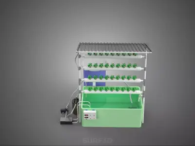 IOT HYDROPONIC PLANT AUTO CONTROL WATER CYCLE PUMP NOZZLE SPRAY 3D model