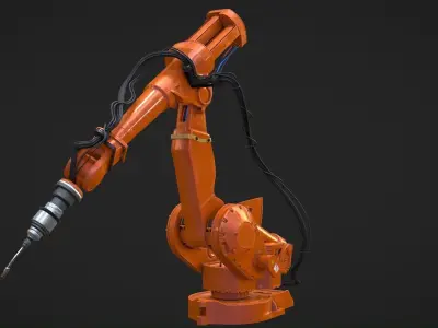 Industrial Robot Machine Rigged Low-poly 3D model