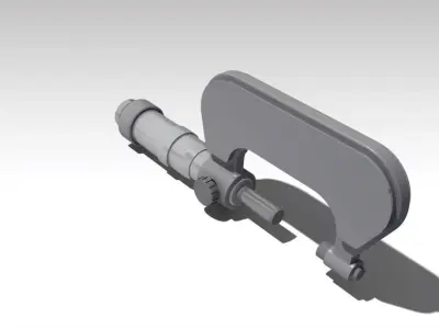 Micrometer device with gold handle Free 3D model