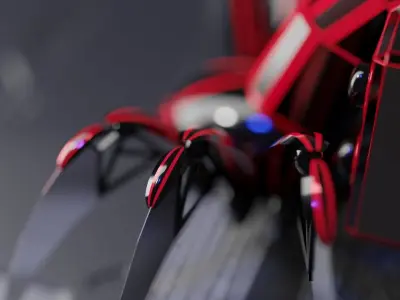 Robot Spider Low-poly 3D model get