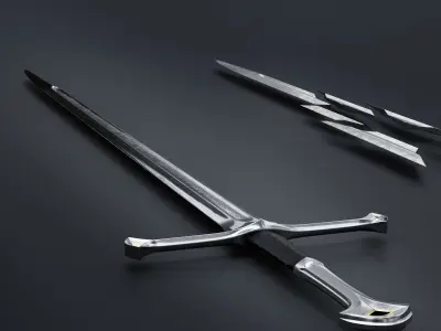 Aragorn sword plus bonus broken version model 3D model