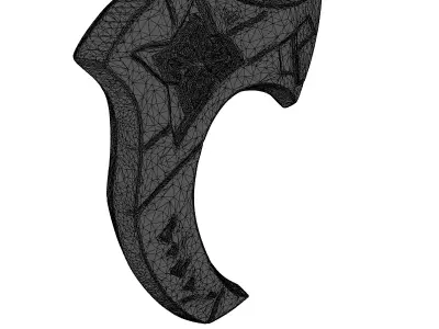 SciFi Fantasy Glowing Axe Head 3D model