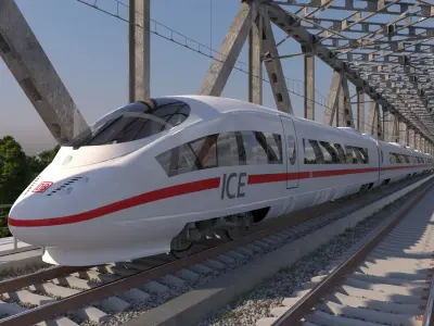 High-speed Electric Train ICE 3 Siemens Velaro E Germany 3D model