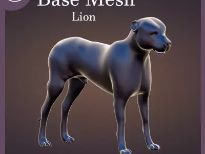 BASE UNTEXTURED LION Free low-poly 3D model