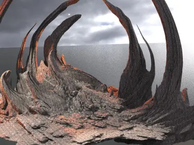 Ancient Raptor Rocks 4 3D model