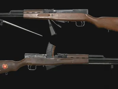 SKS - Type 56 Carbine - Game Asset Low-poly 3D model