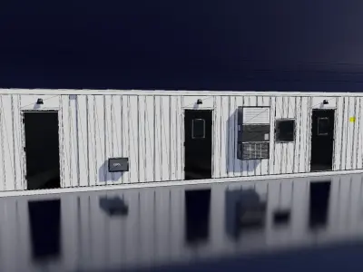 shipping container laboratory or Conex Low-poly 3D model