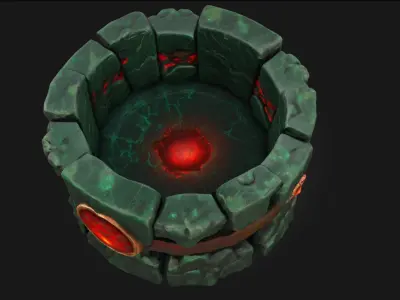  Mystic Well of Embers  Enchanted Crucible of Eternal Flame 3D model