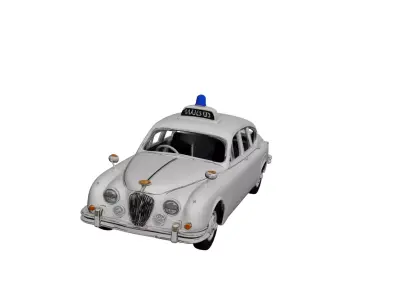 1960s Jaguar Police Sedan Classic Vintage Patrol Car 3D model