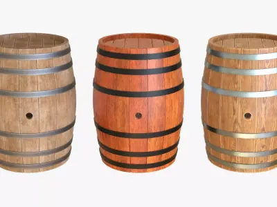 Barrel Wooden 3D model purchase
