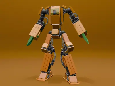 Carrot Robot 1 st generation 3D models Low-poly 3D model