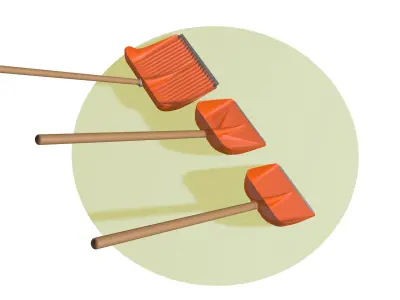 Three shovels 3D model