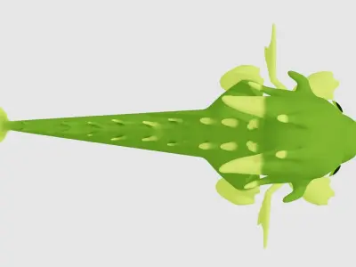 Green Cute  dragon  3D model