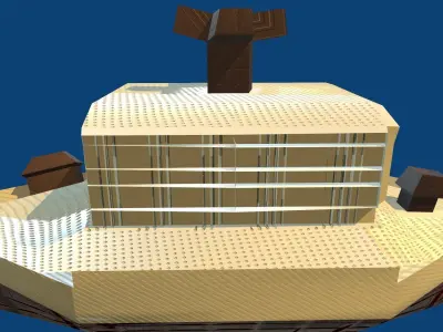 Game Ready Vessel building Low-poly 3D model
